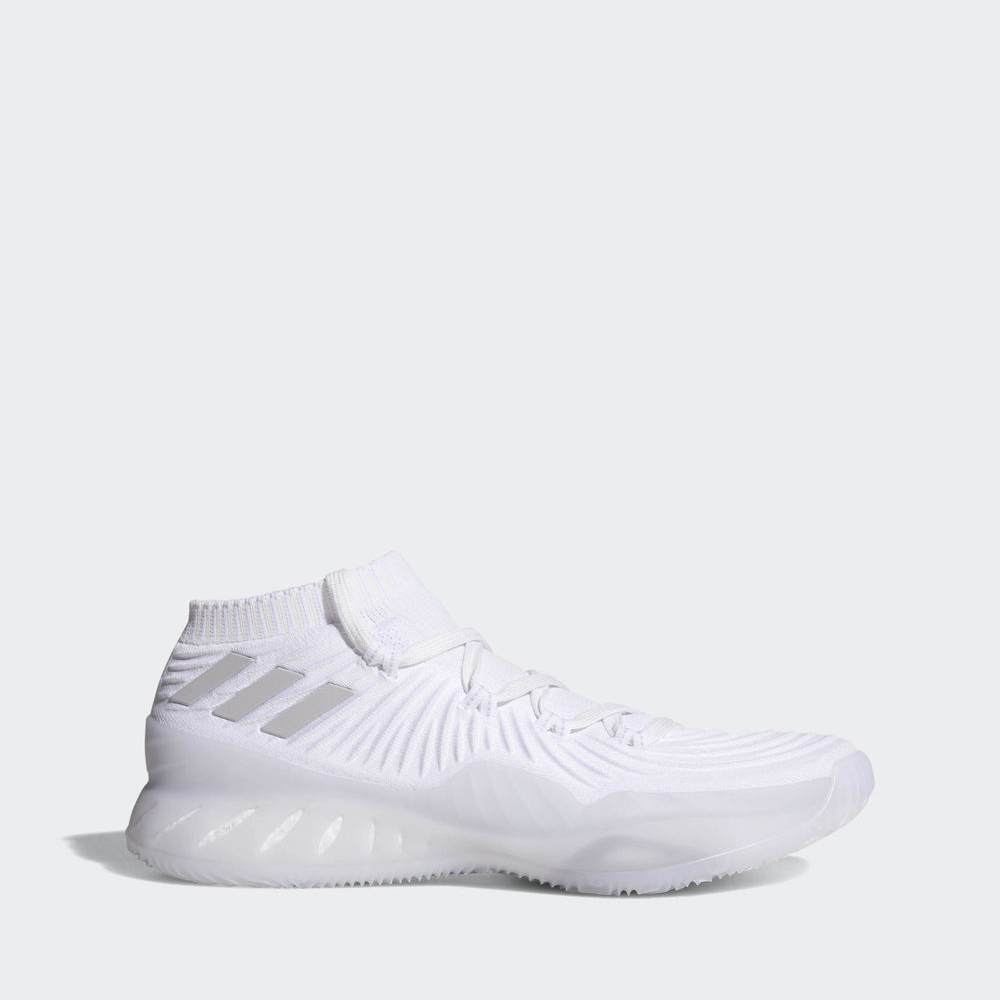 Adidas Crazy Explosive 2017 Primeknit χαμηλα - παπουτσια μπασκετ ανδρικα - Ασπρα/Γκρι/Ασπρα,Μέγεθος: